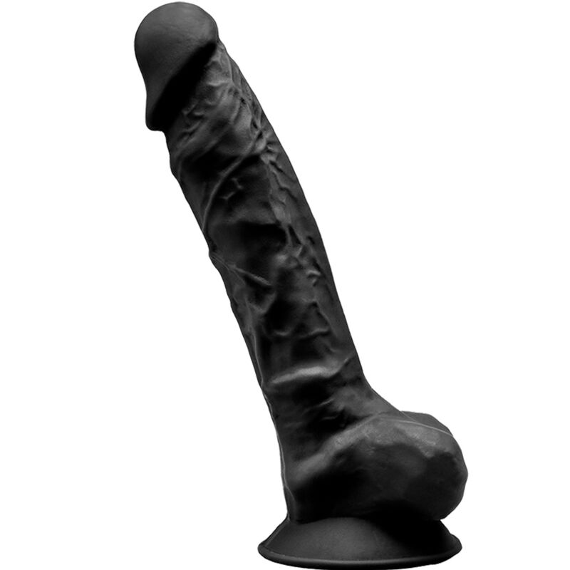 SILEXD - MODELO 1 PENE REALĂSTICO SILICONA PREMIUM SILEXPAN NEGRO 20 CM