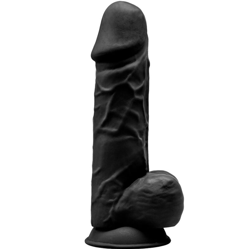 SILEXD - MODELO 1 PENE REALĂSTICO SILICONA PREMIUM SILEXPAN NEGRO 21.5 CM