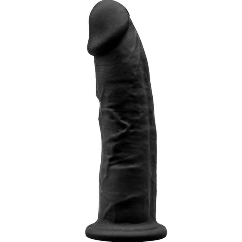 SILEXD - MODELO 2 PENE REALĂSTICO SILICONA PREMIUM SILEXPAN NEGRO 15 CM