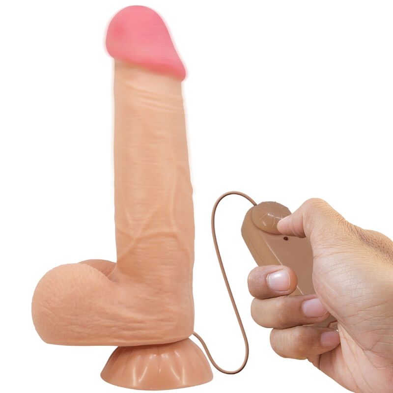PRETTY LOVE - SLIDING SKIN SERIES DILDO REALĂSTICO CON VENTOSA PIEL DESLIZANTE CONTROL REMOTO NATURAL 21.8 CM