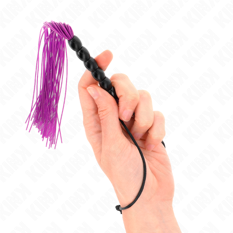 KINK - MINI LĂTIGO DE SILICONA CON AGARRE 6 BOLAS MORADO 26 CM