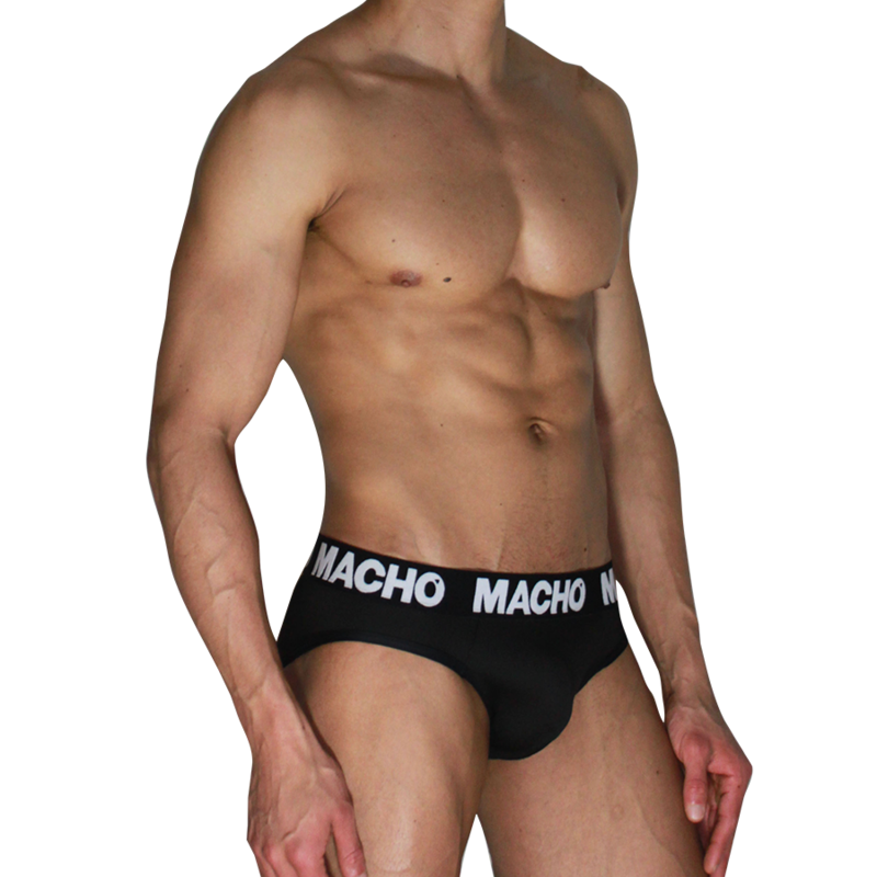 MACHO - MCH007 SLIP CLĂSICO NEGRO + NEGRO M