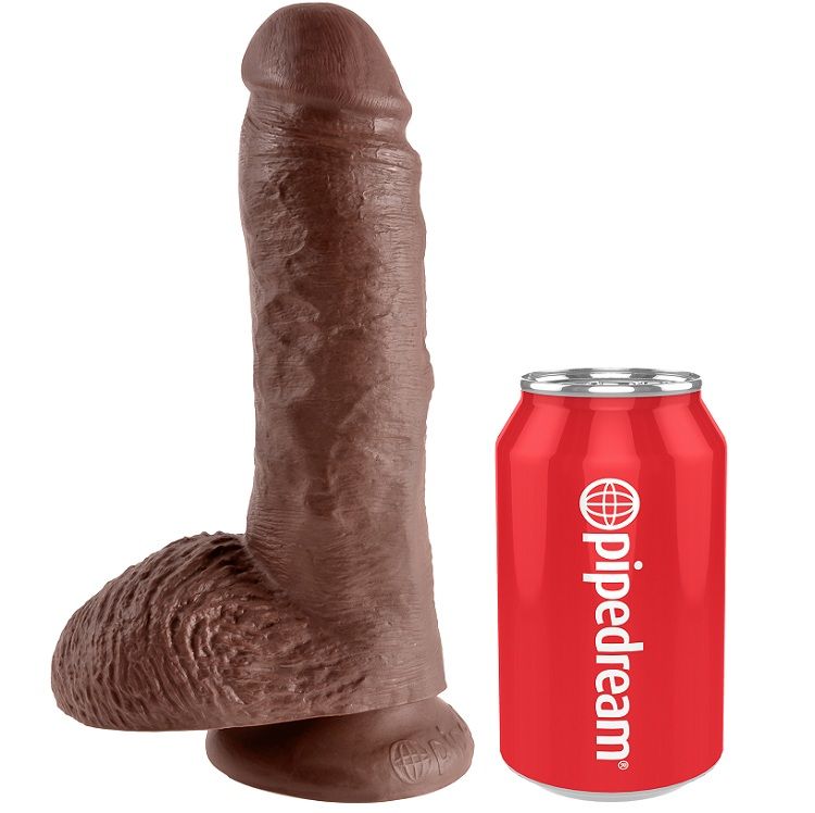 KING COCK - 8 PENE REALÍSTICO MARRÓN 20.3 CM