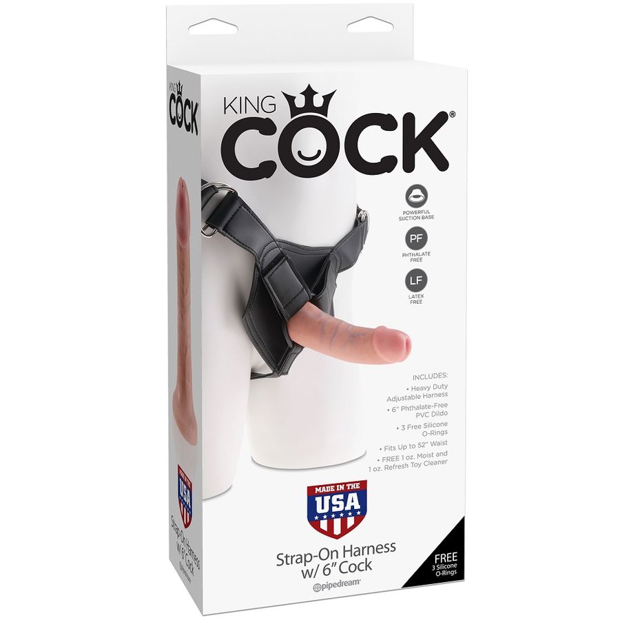 KING COCK - HARNESS CON PENE REALĂSTICO 15.20 CM