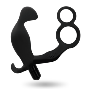 ADDICTED TOYS - PLUG ANAL CON ANILLA DOBLE PENE Y TESTÍCULOS NEGRO