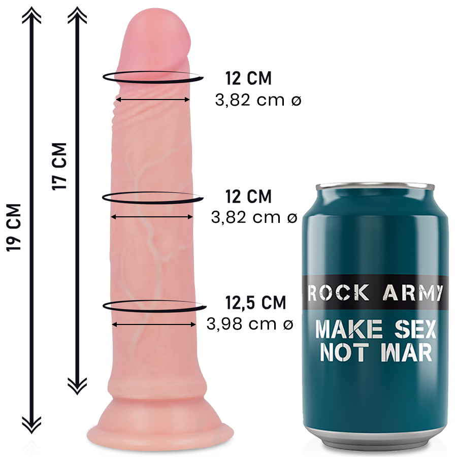 ROCKARMY - AVENGER DILDO REALĂSTICO LIQUID SILICONE 19 CM -O- 3.98 CM