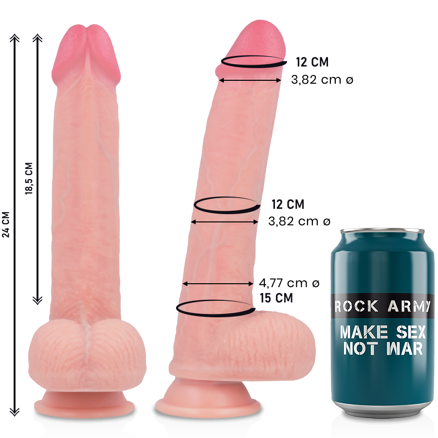 ROCKARMY - KINGCOBRA DILDO REALĂSTICO LIQUID SILICONE 24 CM -O- 4.77 CM